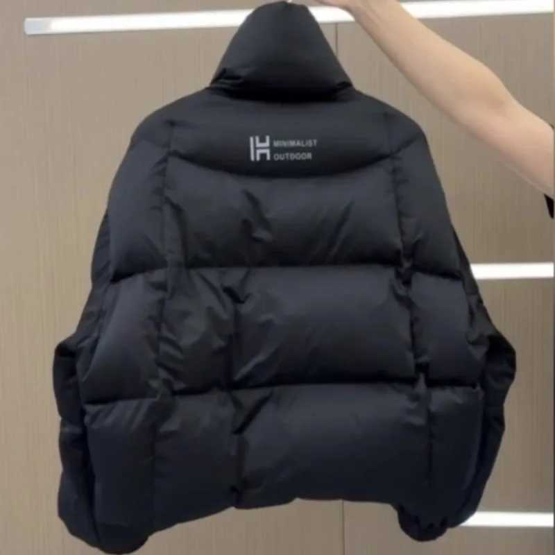 New Cotton Women Winter Warm Short Puff Jacket Korean Design Irregular Cotton Coat Trend Loose Thicken Parkas Tide Black WhiteT251201