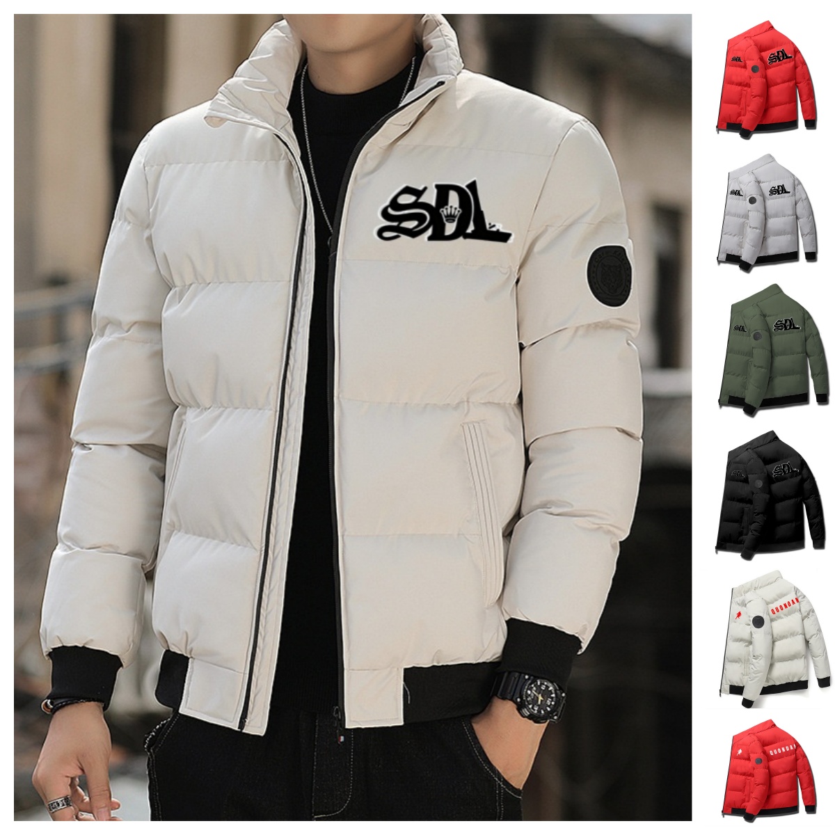 SDL Men's Down Sdl Blue Strips X Asali Jacket Autumn Winter Luxurious Design Brand Plus Size5XL Thiened Warm Faionable Korean Quilted Coat White 