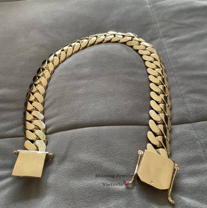 Hip Hop Jewelry Men Rapper Chain 20MM 22 500G Thick 14K Gold Plating 925 Silver Cuban Chain