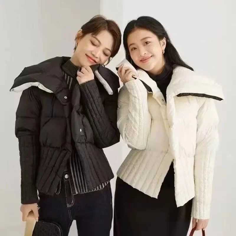 Cotton-padded Jacket for Women Age-reducing Lapel Cotton-padded Jacket Versatile Temperament Gentle Outer Wear Small FragranceT251201