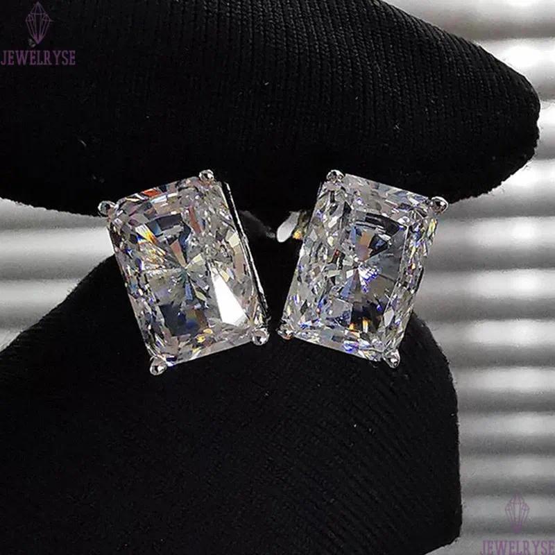 Cubic Zircon Diamond Stud Earrings Charm Designer Jewelry Silver Gold Crystal Round Square Love Heart Ear Rings Engagement Wedding Gift for woman Fine