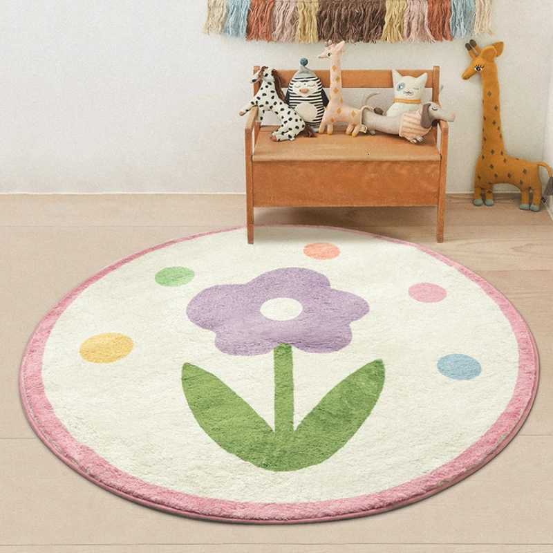Flower Carpet Kids Crawling Mat Bedro Decoration Cartoon Floor Mat Girls Ro Carpet Decoration Salon Alfbra Sofa Decor H251129
