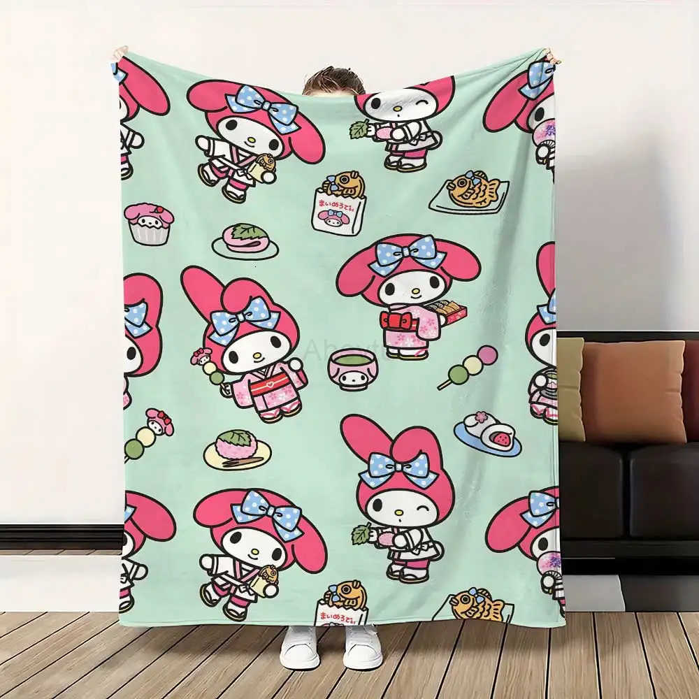 Sanrio Kawaii Pink Rabbit Anime Blanket School Decorative Bed Blankets Bedroom Decoration Home Bedspread the Sofa Throw Warm Winter Nap H251201