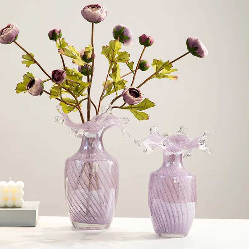 Vase ple Wavy Pleats Flower Vase Flower Arrangement Accessories Hydroponics Terrarium He Decoration Accessories Y251201