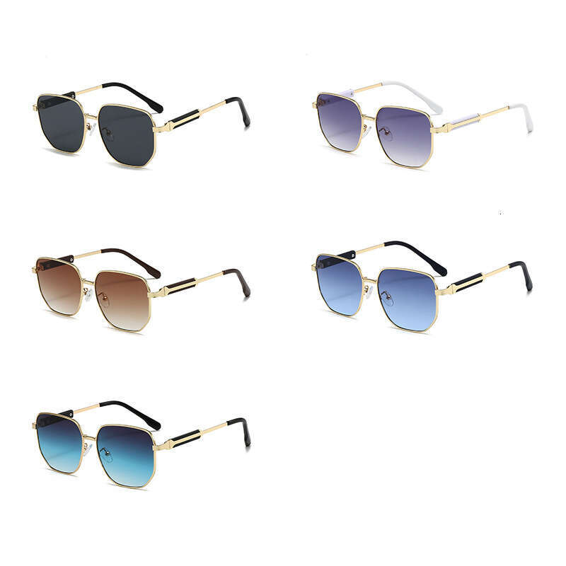 Designer European and American INS Internet Celebrity Same Style for Women Square Frame Metal Fashion Sunglasses