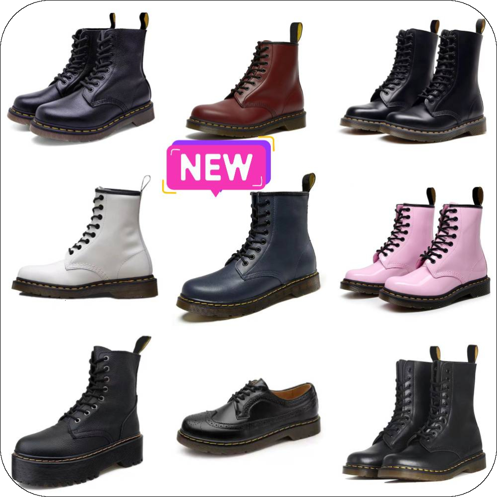 Designer Original Drbootiess High Martin Boots 1460 Smooth Lace Up Bootsreal Leather Vintage Winter Snow Marteen Men Women Ankle Mini Bootie Oxford Bottom Warm Shoe
