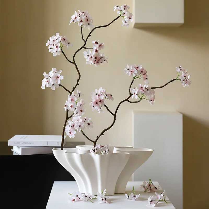Ceramic Vase Geetric Flower Shape Irregar Flowerpot Abstract Handicrafts Arrangement Accessories He Decoration Y251201
