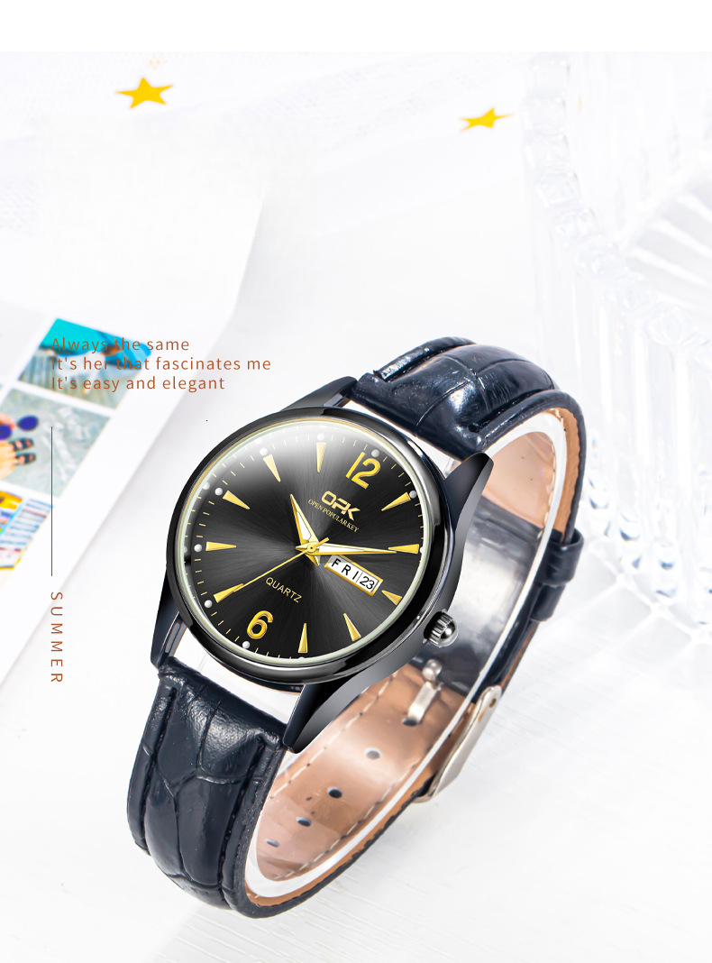 OPK Free Shipping New Designer Watch One Piece Dropshipping Hot Selling Casual Dual Calendar Luminous Quartz Watch Women's Watch Female Watch