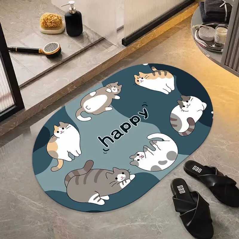 Toilet floor mat bathro door diat d absorbent mat quick drying non-slip mat entry door foot mat carpet H251129