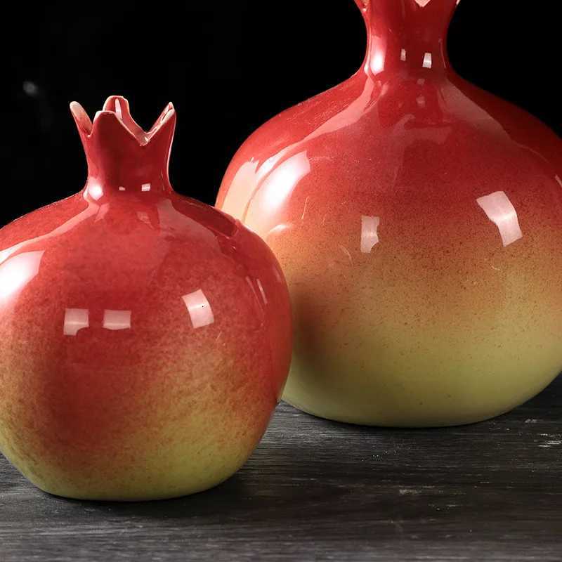 1pc Ceramic Pegranate Small Vase He Decoration Crafts Living Ro Desktop Flowerpot Decoration Off Vase Decoration Y251201