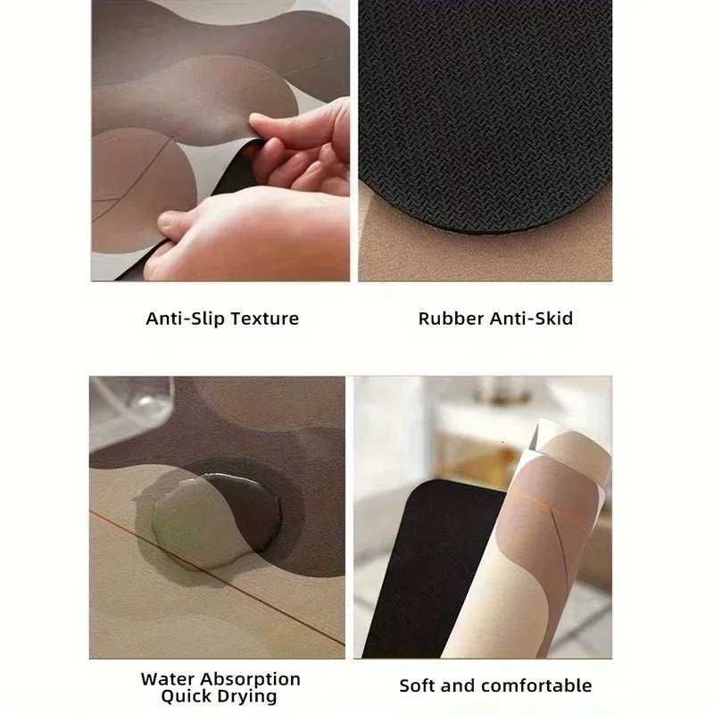 Coffee Machine Drain Mat Kitchen Countertop Absorbent Mat Cream Diatom Mud Pads Simple Table Washable Dry Non-slip Mat Y251201
