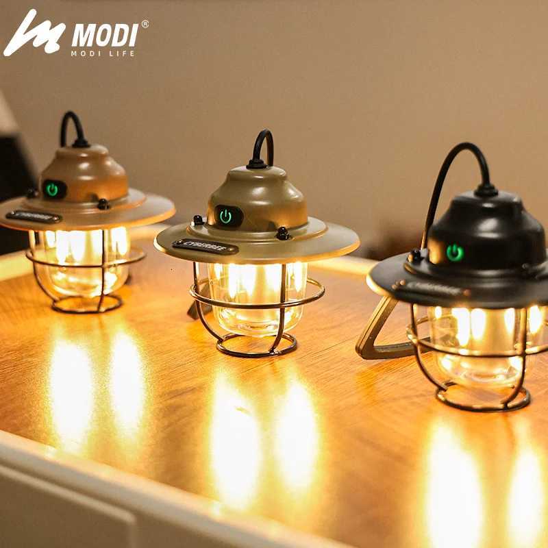 Runtime Vintage Camping Lantern - IPX4 Waterproof Outdoor Tent Light Portable Emergency Light with Warm White Ambient Light M251201