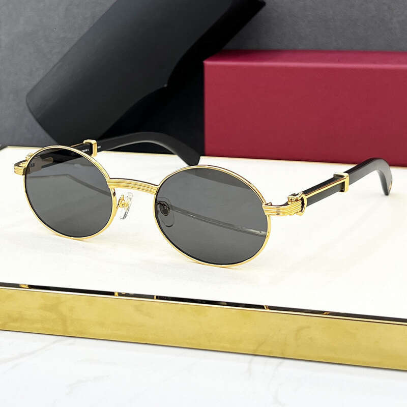 CT0464 Cross-Border Retro Wood Grain Round CT Card Home Fashion Light Luxury Vacation Men Outdoor Women Sunglasses