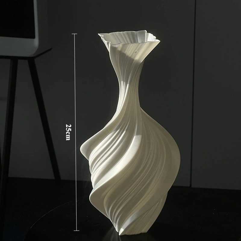 Nordic Vase Plastic Modern Flower Vase He Decoration Aesthetic Flower Bottle Interior Ornaments Elegant Flowerpots Living Ro Y251201