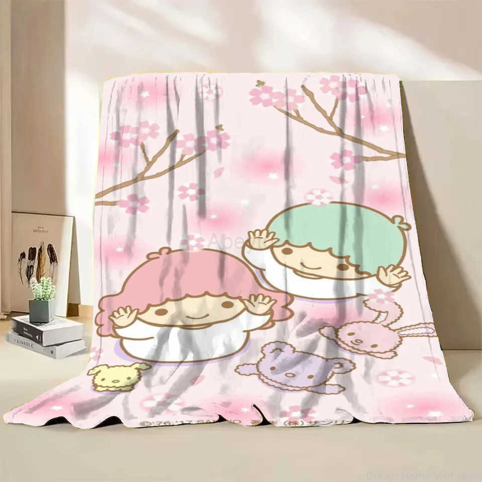 Sanrio Little Twin Stars Flannel Fluffy Throw Blanket for Home Bedroom Bed Sofa Lunch Break Picnic Travel Cover Blanket Kid Gift H251201
