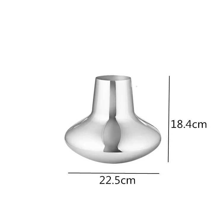 Silver Vase Decorative Ornaments Desktop Flower Arrangement Container Decor Hydroponic Vases Y251201