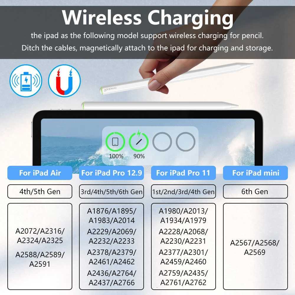 For Pencil 2 1 with Wireless Charging for iPad Pencil Pencils Pen for iPad Air 4 5 Pro 11 129 Stylus C2512019