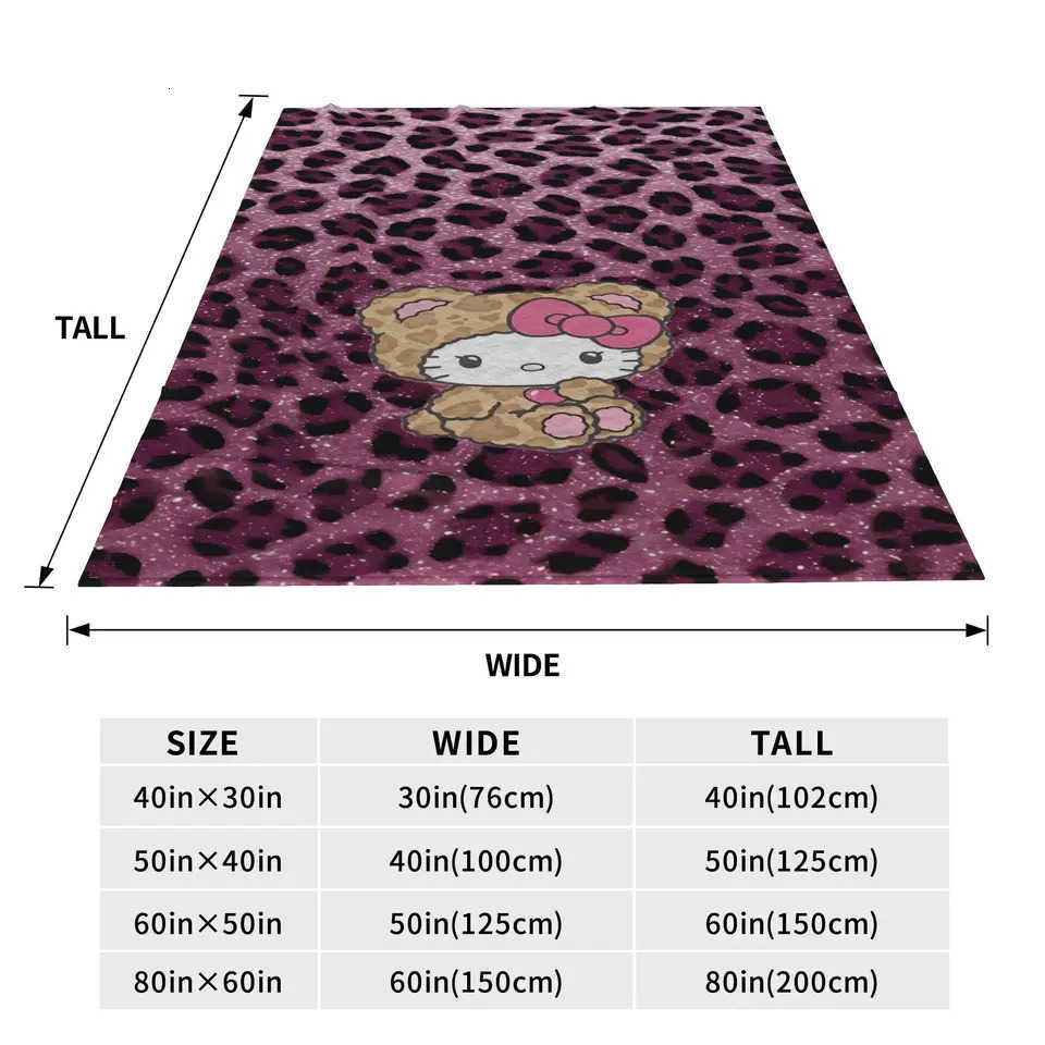 Sanrio Hello Kitty Flannel Blanket Winter Warm Soft Bedding Throws for Girls Boys Couch Chair Funny Bedspread Sofa Bed Cover H251201