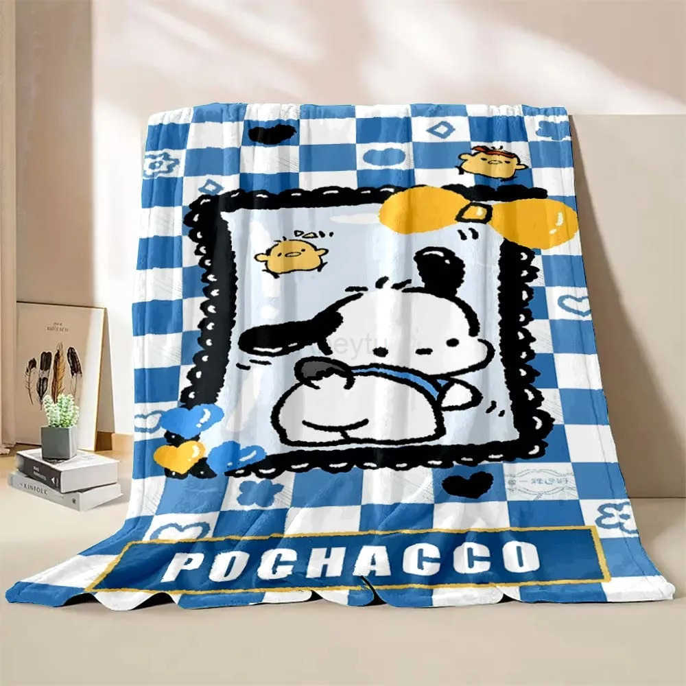 Sanrio Dog Pet Pochacco Blanket Flannel Fluffy Throw Camping Blanket for Children Sofa Throw Blanket Modern Fashion Gift H251201