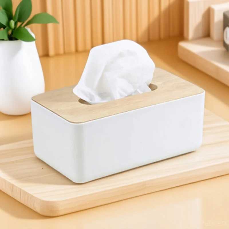 Natural Oak Box Wooden Tissue Holder For Kitchen Bathro Tissue Container Paper Box Cover Storage Organizer H251201