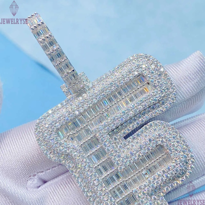 sterg sier fashion jewelry pendent necklaces hiphop moissanite dia custom letter pendant for gift