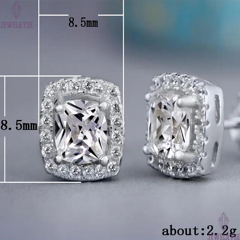 Cubic Zircon Diamond Stud Earrings Charm Designer Jewelry Silver Gold Crystal Round Square Love Heart Ear Rings Engagement Wedding Gift for woman Fine