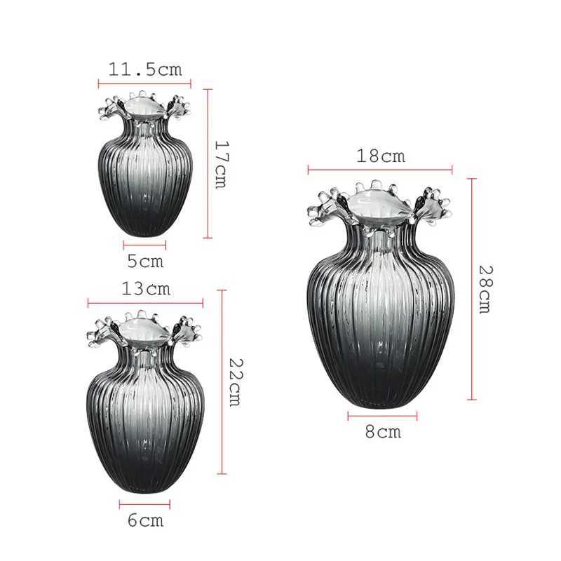 Vase Wavy Pattern Spray Water Drop Terrarium Floral Accessories Hydroponics Transparent Flower He Decoration Pot Y251201