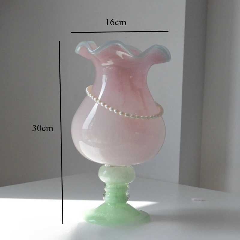 French Retro Vase Tall Lily of The Valley Wind Lamp Vase Premium Flower Arrangement Ornament Floreros Altos Y251201