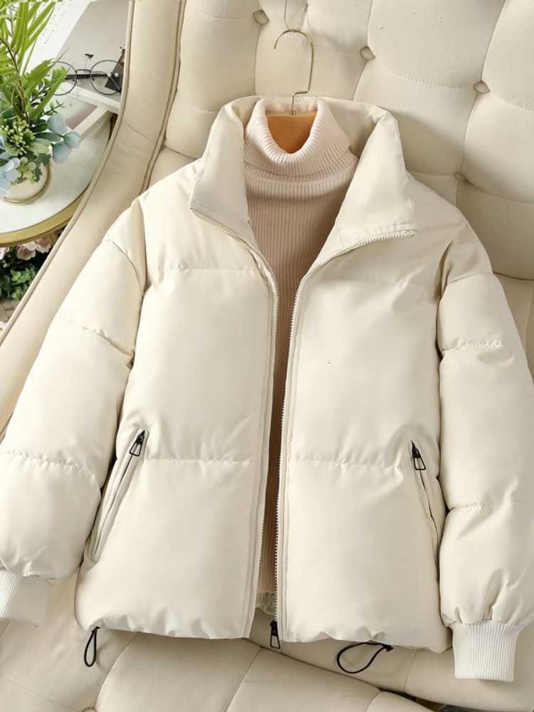 New Winter Thickened Cotton Coat Jacket for Women Trendy Versatile Student Korean Style Loose Fit Padded Jacket Short StatureT251201