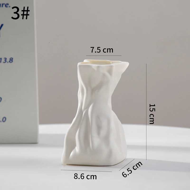 Plastic Flower Vase Modern Simple White Vase He Ro Decoration Ornaments Artistic Plant Pot Interior Decor Table Ornament Y251201