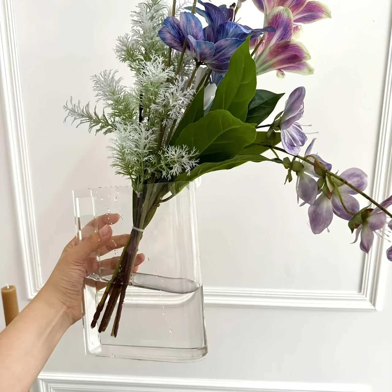 1pc Book Vase For Flowers Acrylic Clear Book Vase Book Shape Vases For Tips Transparent Book Vase Y251201