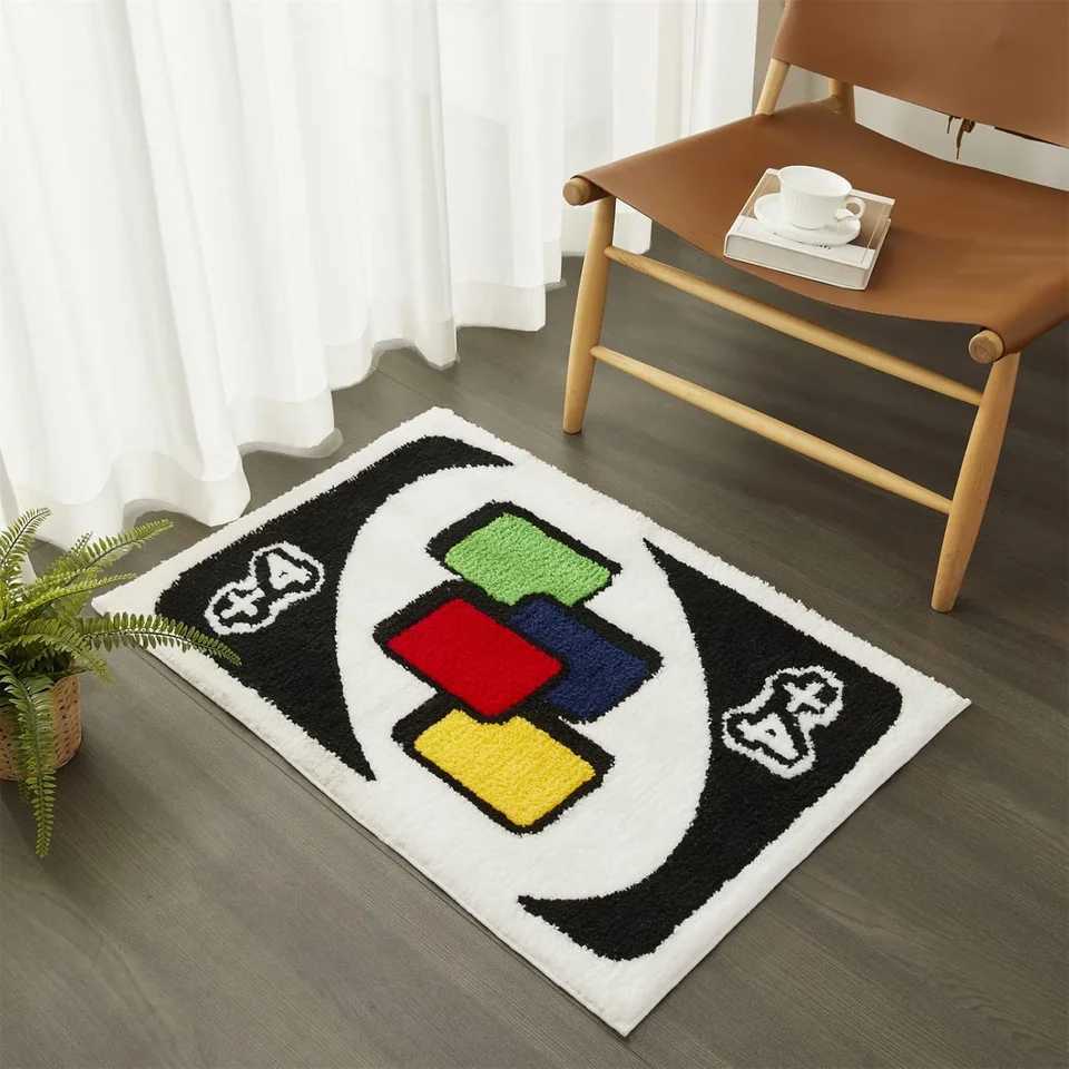 VIKAMA UNO Aesthetic Door Mat Faux Cashmere Bedro Bedside Rug Bathro Absorbent Warm Floor Mat Bathro Foot Mat H251129