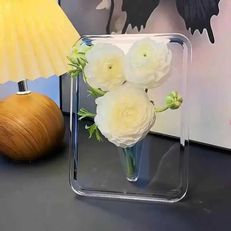 Picture Frame Unique Flower Vase Clear Acrylic Flower Vase for Centerpieces Minimalist He Decor Vases Y251201