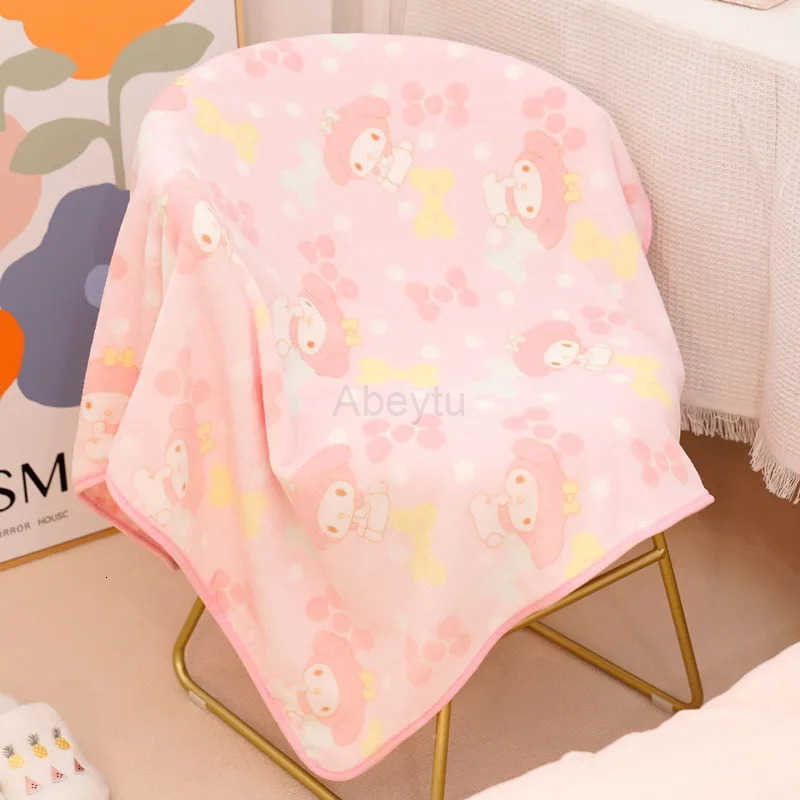 Sanrio Japanese Anime Kuromi Flannel Blanket Comfortable Warm Single Size Travel Cover For Child Girl Bedspread On The Bed Sofa H251201