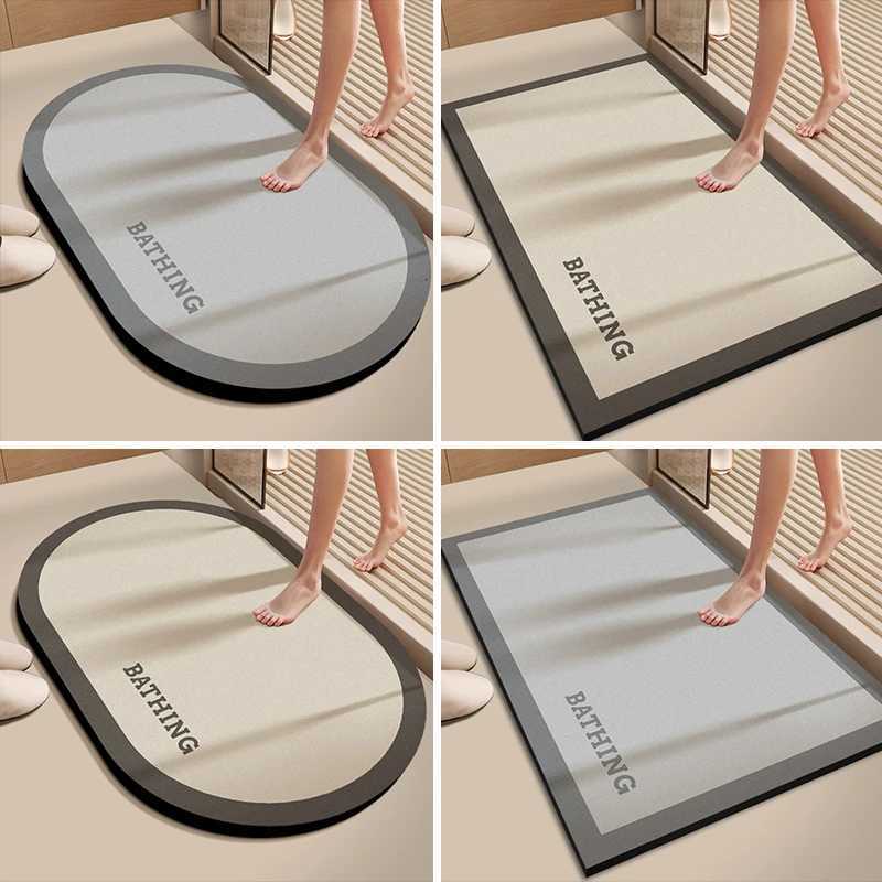 Super Absorbent Kitchen Floor Mat Long Diatite Kitchen Rug Soft Washable Carpets Anti Slip Bathro Entrance Doormat H251129