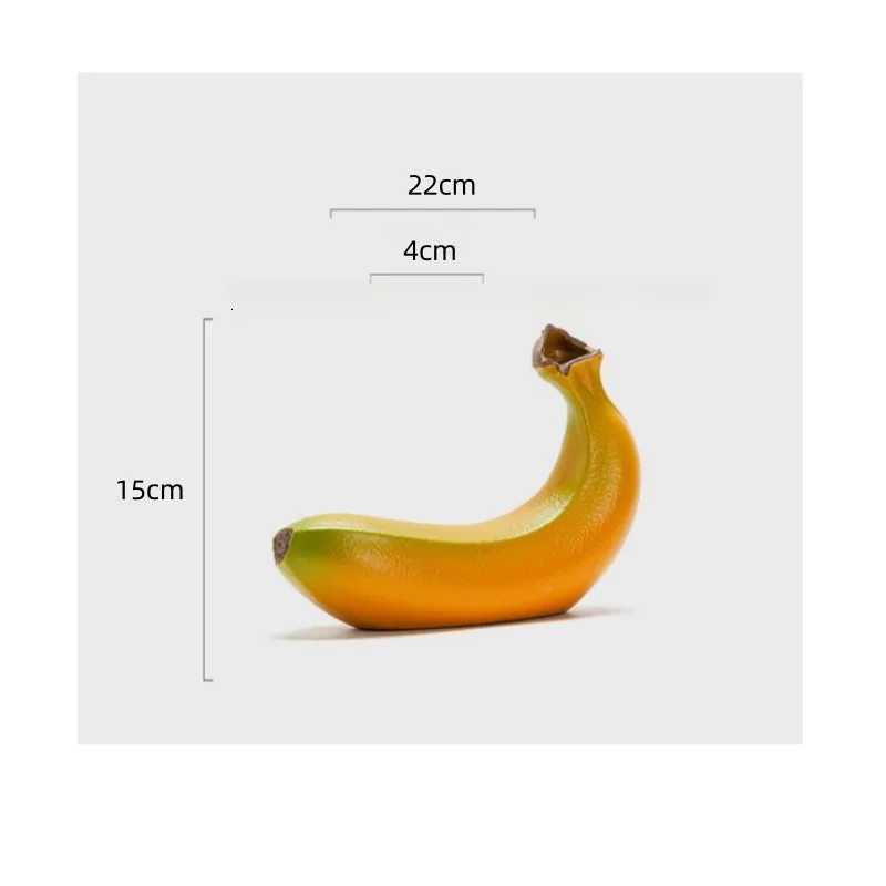 Creative Banana Vase Ceramic Vase Simated Fruit Ornaments Flower Arrangement Accessories Terrarium He Decoration Accessories Y251201