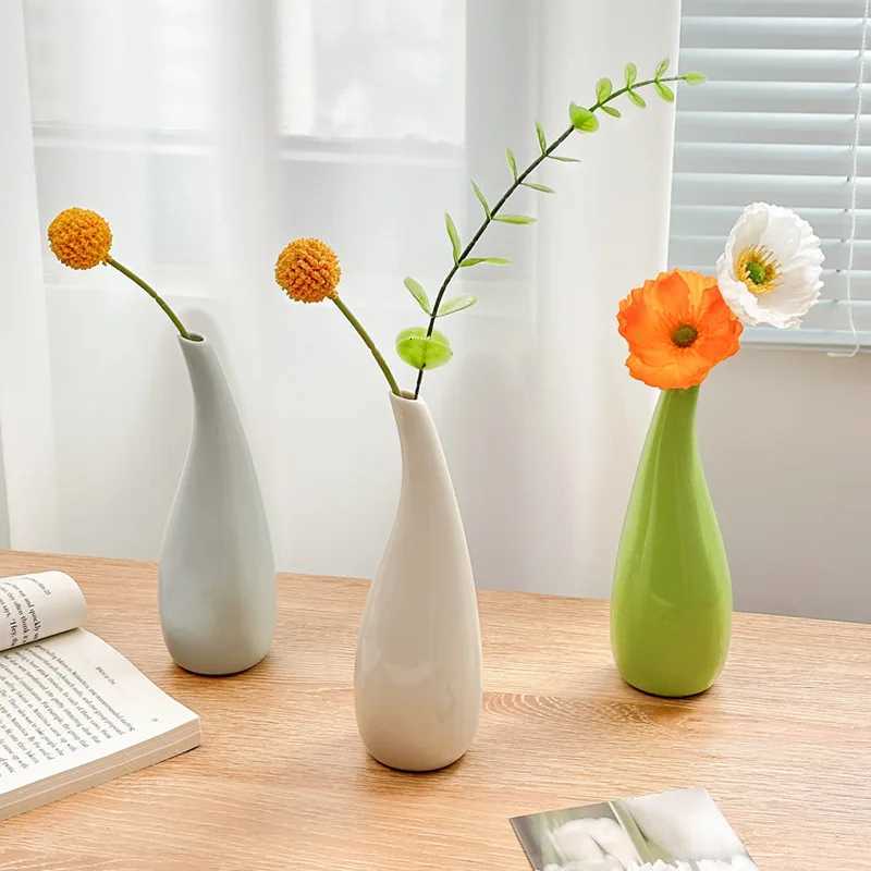 Ceramics Flower Vase Single Flower Branch Vase Creative Desk Table Decoration Ceramic Flower Bottle He Decor Decoracin Hogar Y251201