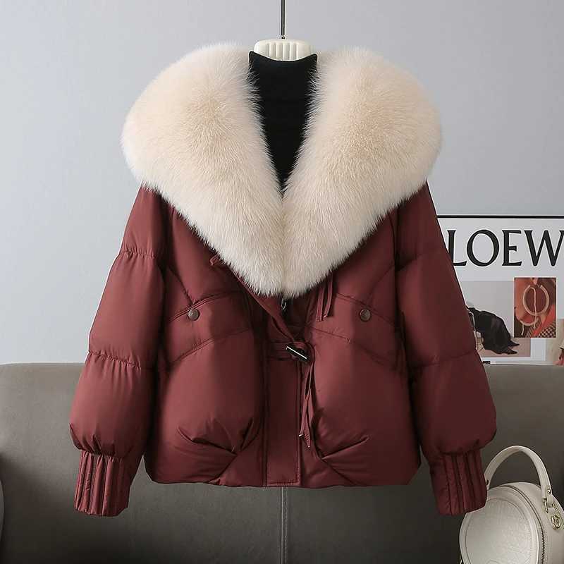 2025 Winter New Thicke Warm Parkas Removable Fur Collar Bread Coat Loose Chic Down Cotton Padded Casual Coat Womens OutwearT251201