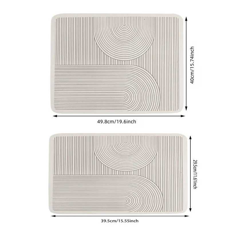 Antiskid Kitchen Absorbent Draining Mat Super Absorbent Draining Coffee Dish Drying Mat Quick Dry Bathroom Drain Pad-S/L Size Y251201