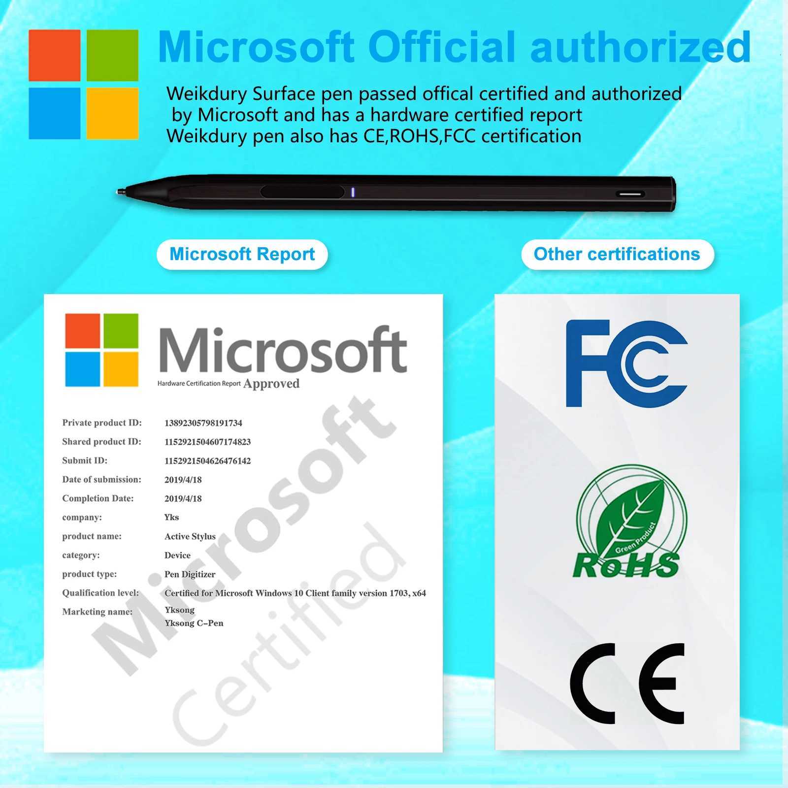 Stylus Pen for Surface USB-C Charging 4096 for Surface Pro 8 7 6 5 4 3 X/ Surface 3/Go 3 2/Laptop 4 3 2/Book 3 2 1 C251201