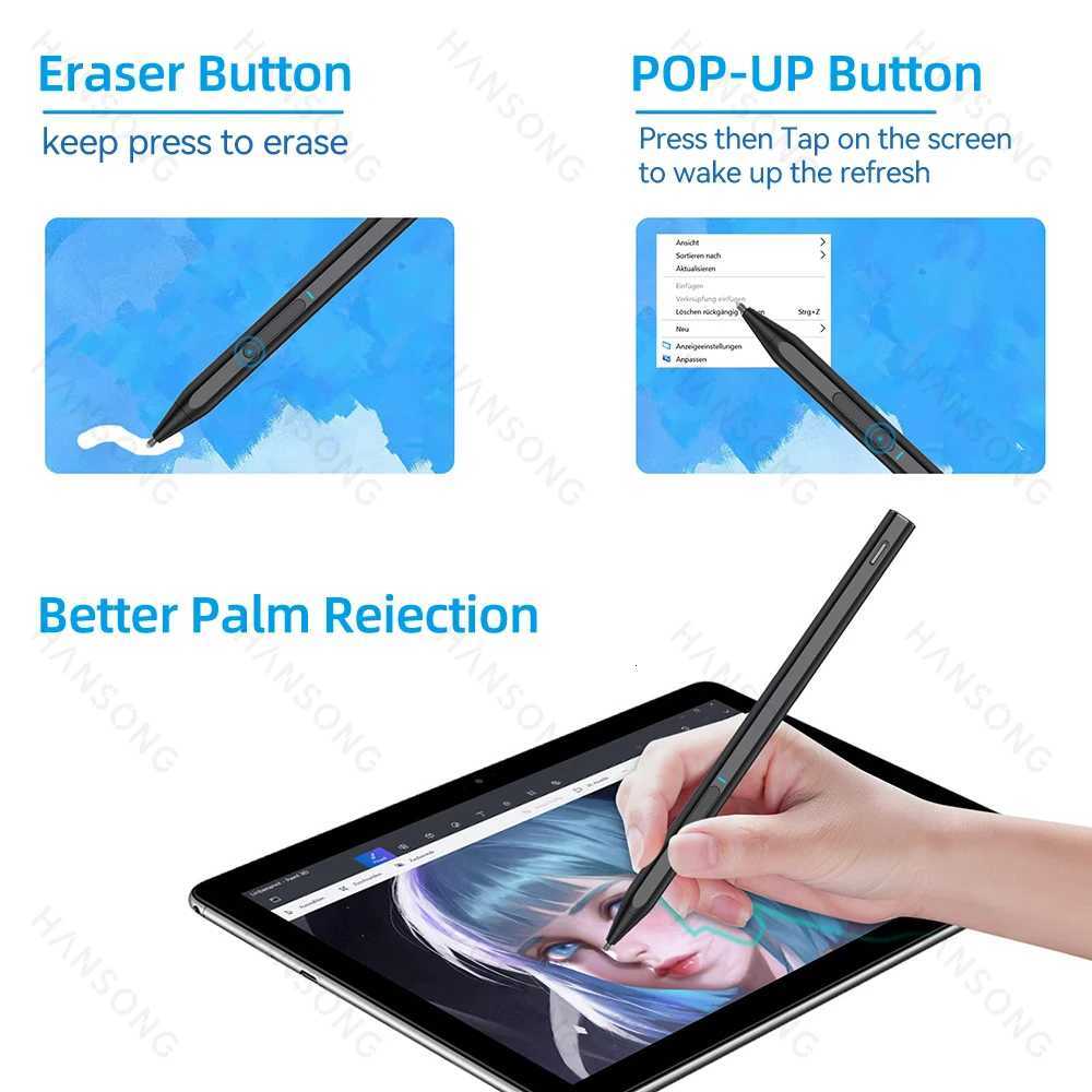 For Surface Pen for Surface Pro X 9 8 7 6 5 4 3 Book 2 3 Laptop 2 3 Go 2 for MPP20 Protocol Palm Rejection Stylus Pen C2512012