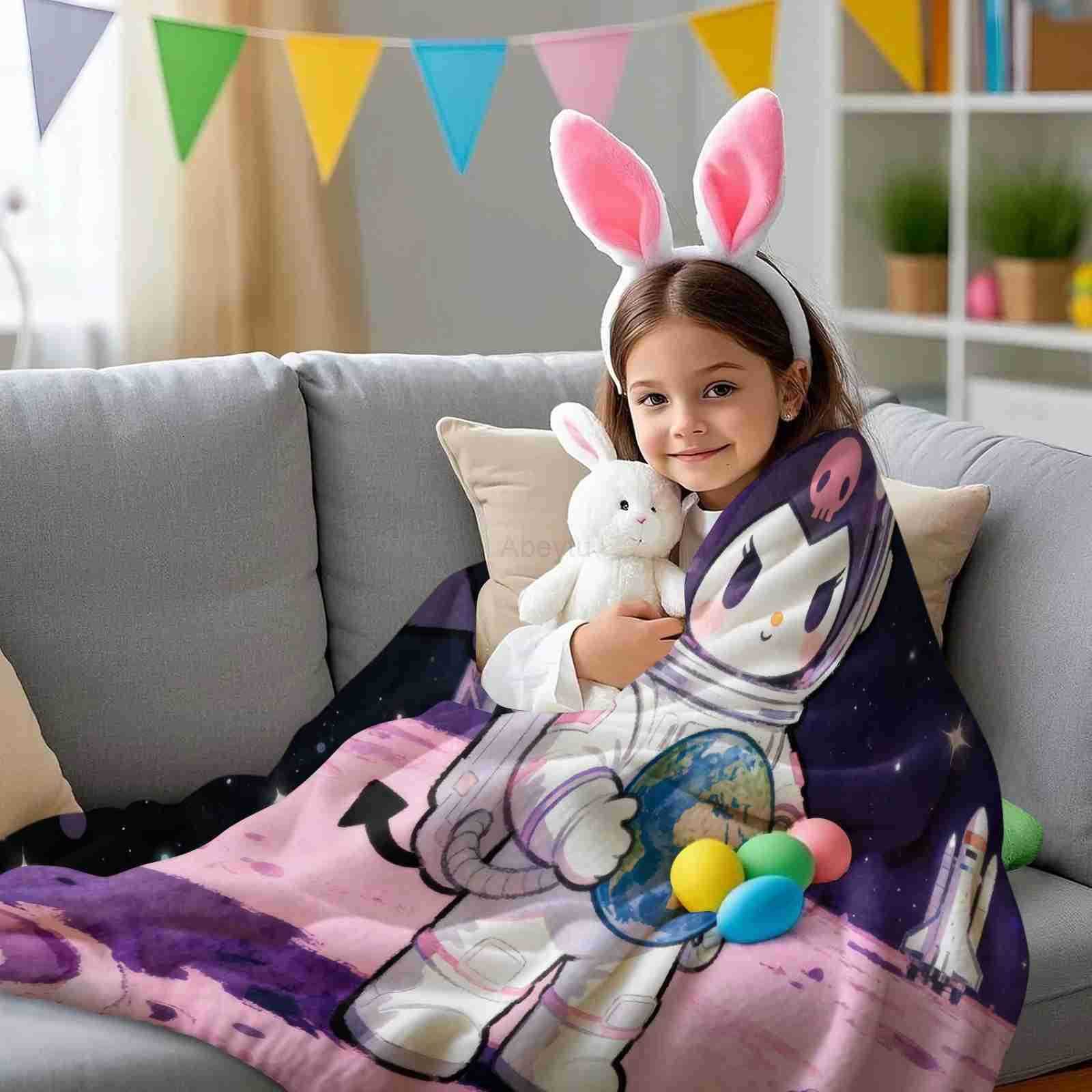 Sanrio Sanrios Kuromis Blankets Quality Soft Warm Throw Blanket Kids Couch Bed Fluffy Bedspread Cute Nap Blankets Child Holiday Gift H251201