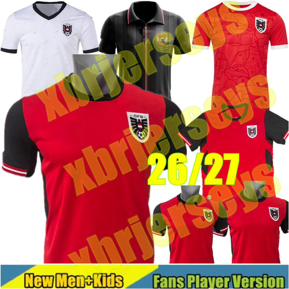xxxl 4XL 2025 2026 Austria Soccer Jerseys GRILLITSCH SABITZER 150th Souvenir Arnautovic Football Shirt Alaba Camisetas 25 26 Men Kids Sabitzer Pre match uniform