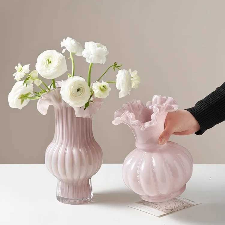 Nordic medieval vase high sense Fenton pumpkin high value flower arrangement decorative ornament style ins style Y251201