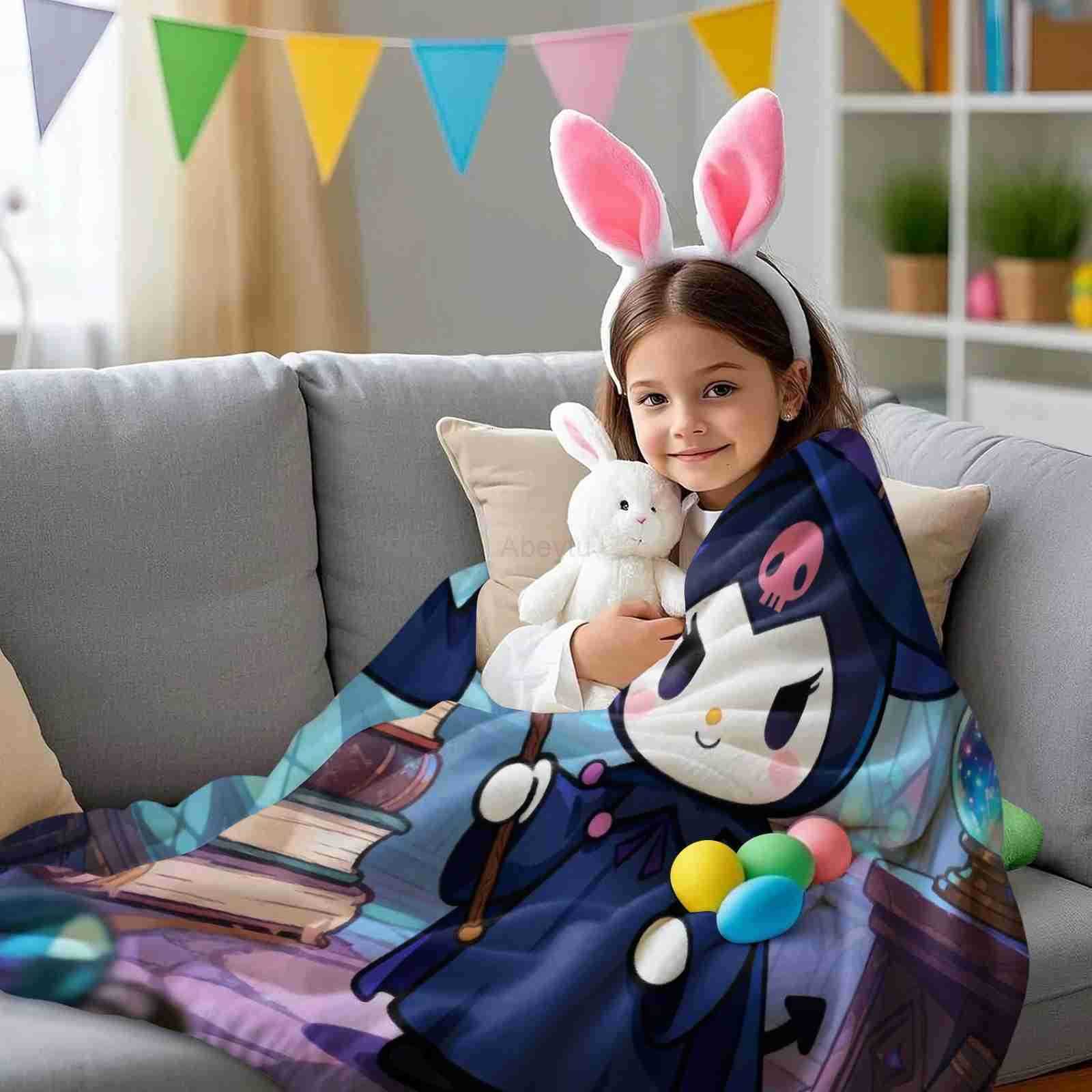 Sanrio Kawaii Cartoon Kuromis Blankets Throw Blanket Fluffy Interior for Home Soft Fluffy Blanket Air Conditioning Sofa Nap Blanket H251201