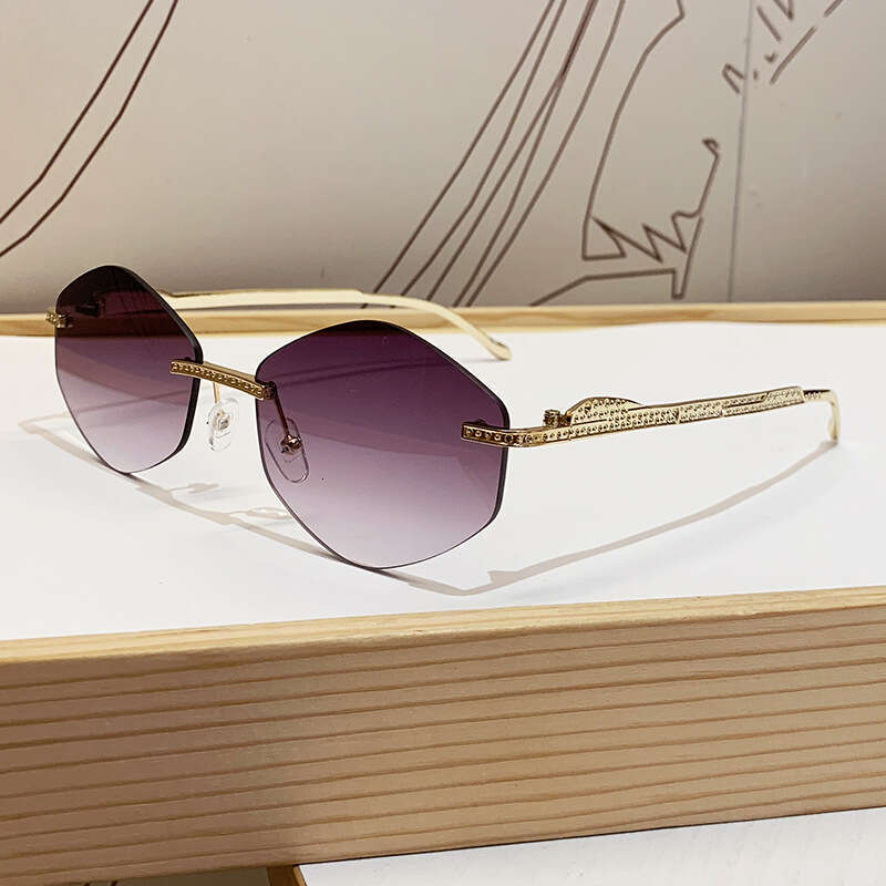 Designer European and American INS Xiaohongshu Same Style Frameless Diamond-Shaped for Women Fashion Metal Sunglasses Trendy Men Cross-Border