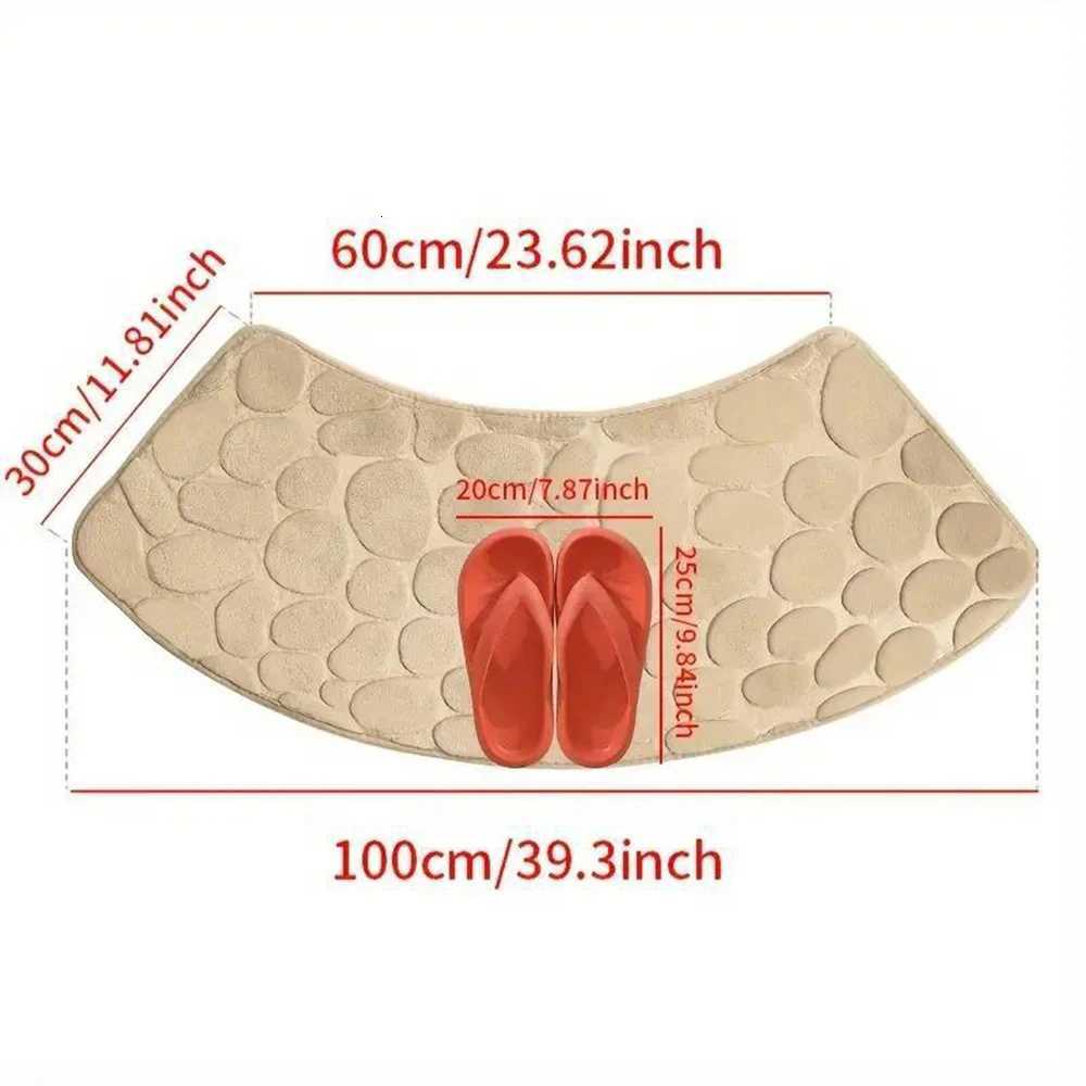 1PC Arc-Shaped Water-Absorbing Floor Mat Sector-Shaped Carpet Shower Ro Entrance Foot Mat Toilet Bathro Anti-Slip Mat H251129