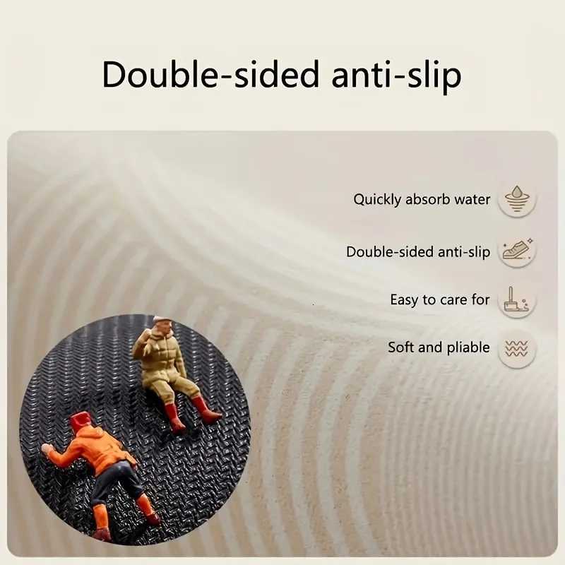 Non-Slip Diatoeous Earth Bath Mat Soft and Safe Bathro Rugs Quick Drying and Super Absorbent Rectangar Woven Mat H251129