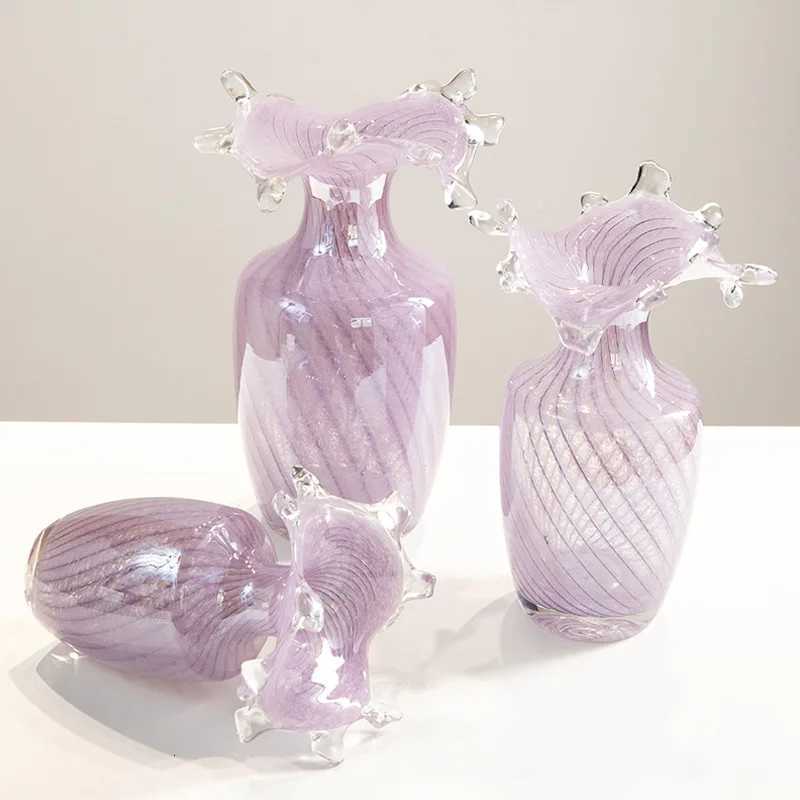 Vase ple Wavy Pleats Flower Vase Flower Arrangement Accessories Hydroponics Terrarium He Decoration Accessories Y251201