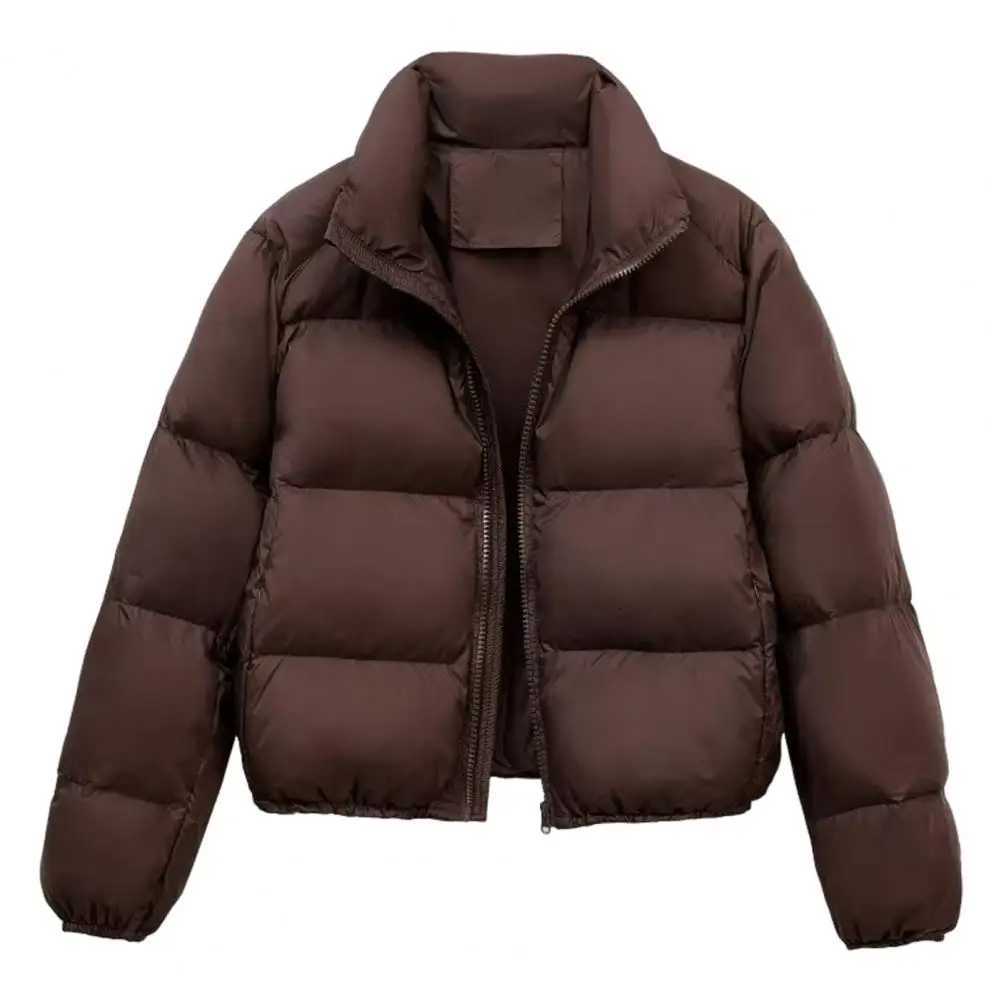 Lapel Jacket Solid Color Jacket Windproof Padded Down Coat with Stand Collar for Men Women Slim Fit Outdoor Jacket for WinterT251201